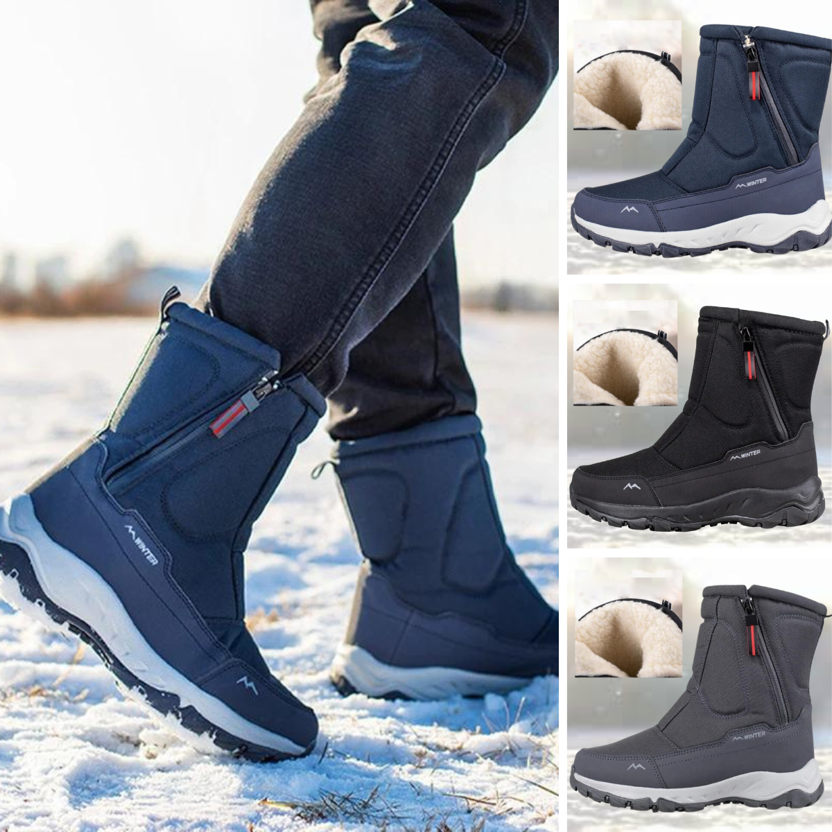 Adeline – Les meilleures bottes de neige mi-mollet en mesh tendance