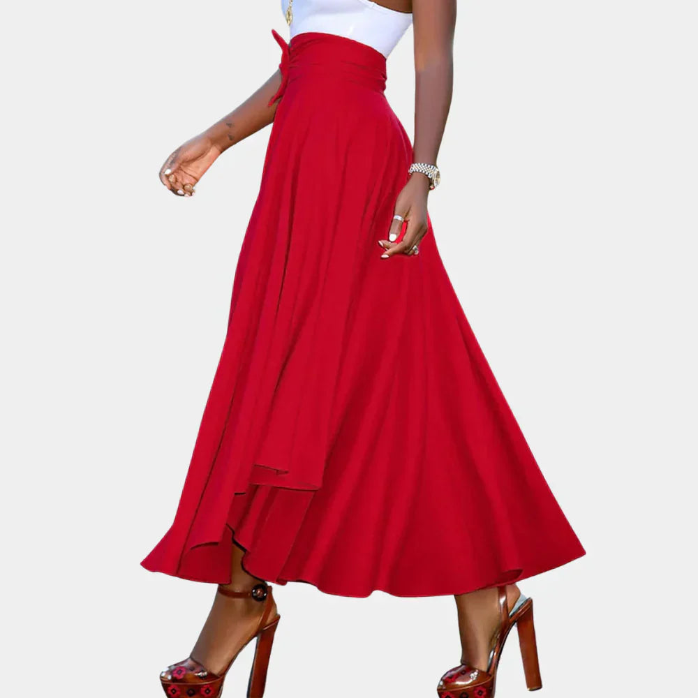 Long fluid skirt for women – high waist, loose and elegant