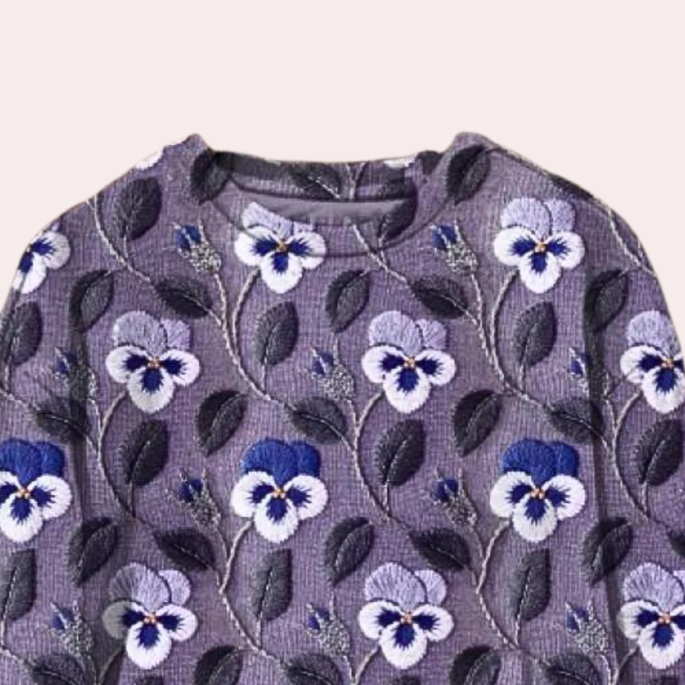 Raymonde - Pull pour femme avec broderie florale, alliant élégance et confort au quotidien