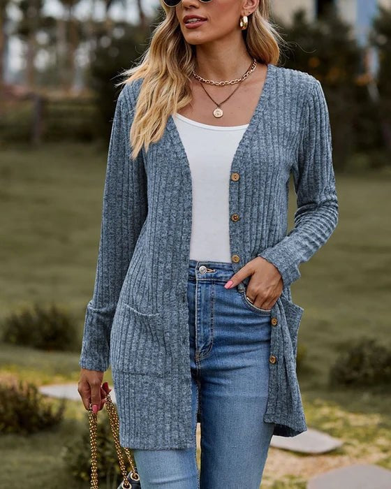 Cardigan Evi pour femme à manches longues