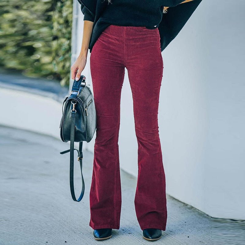 Églantine - Pantalon évasé en velours, un look rétro élégant et intemporel