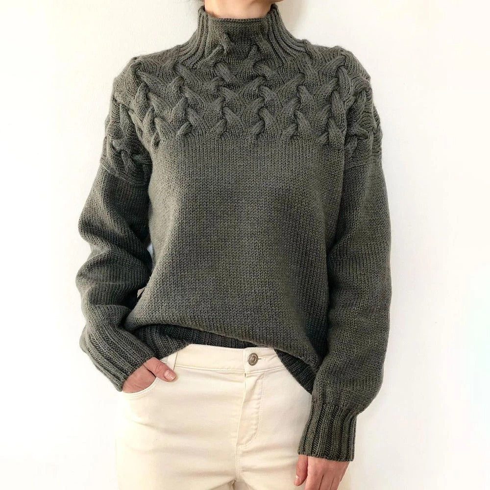 Vivienne - Pull en maille avec col roulé, parfait pour un look chaleureux et élégant