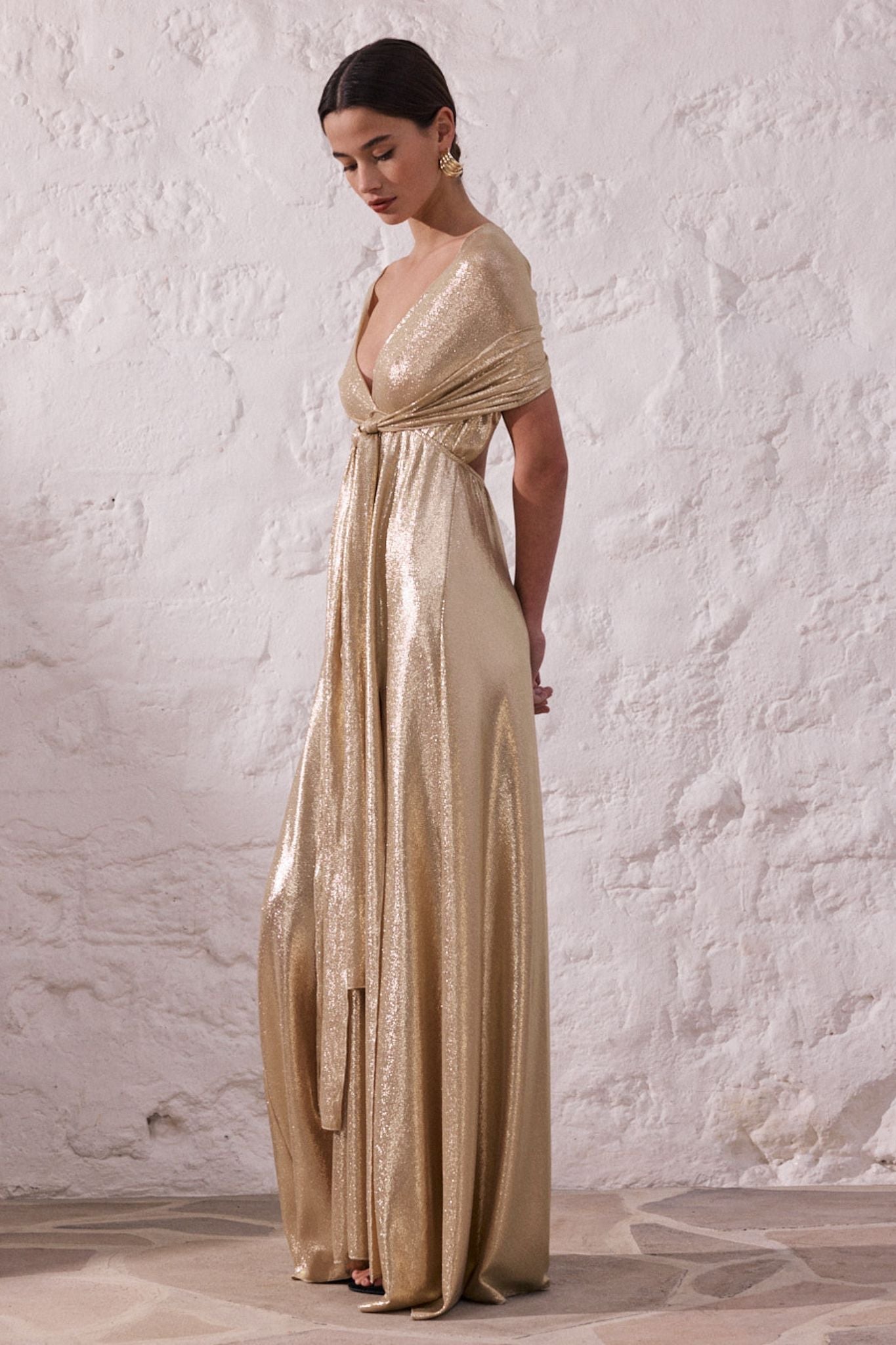 Robe Longue à Paillettes avec Fente – Style Multiway Élégant Femme