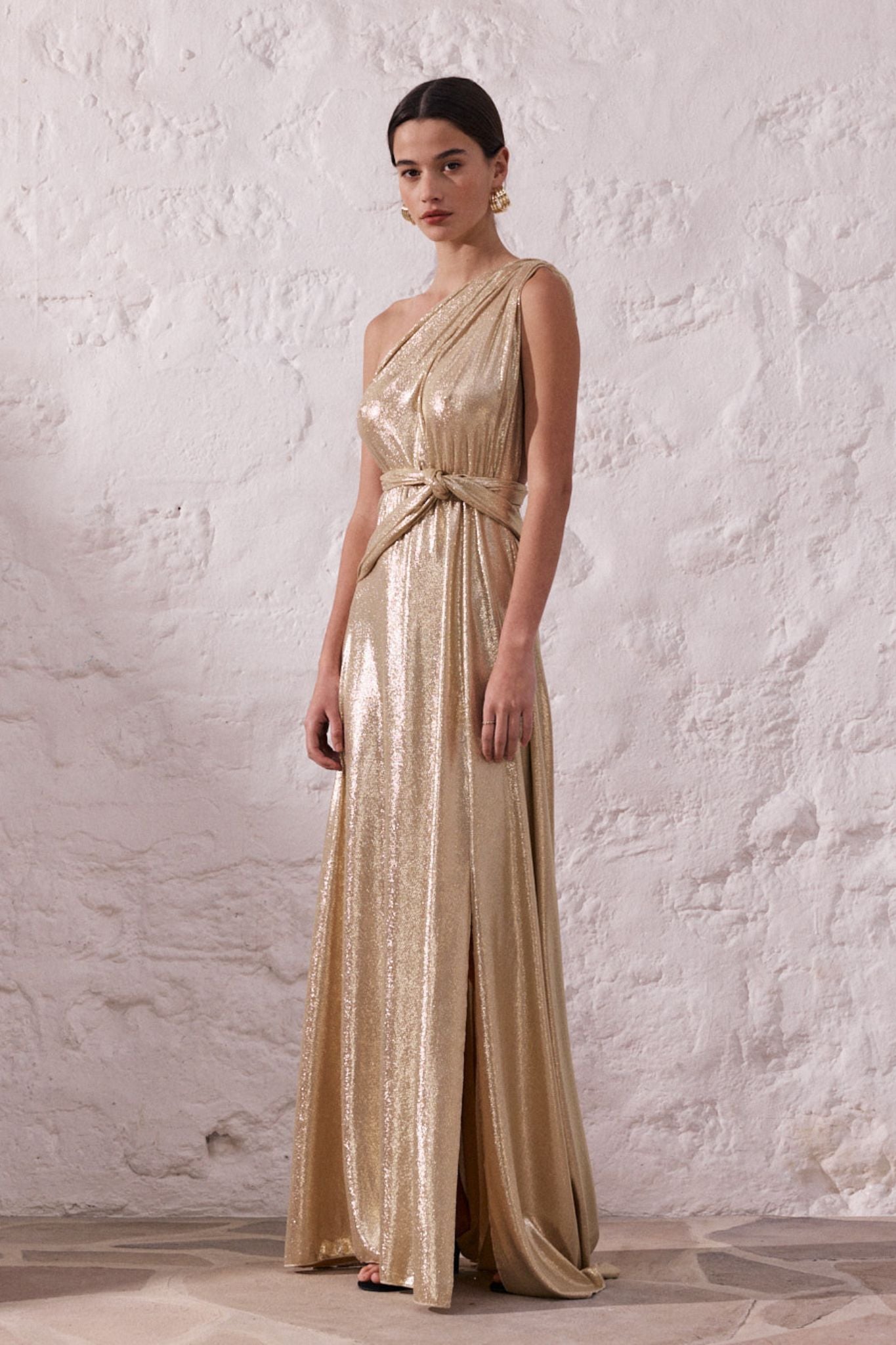Robe Longue à Paillettes avec Fente – Style Multiway Élégant Femme