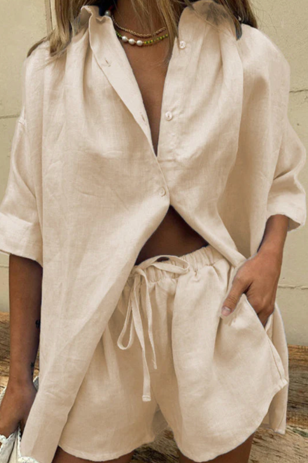 Ensemble chemise et short d'été pour femme – Tenue élégante deux pièces