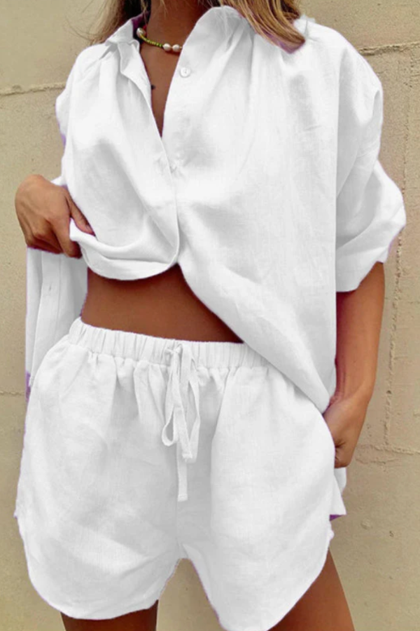 Ensemble chemise et short d'été pour femme – Tenue élégante deux pièces