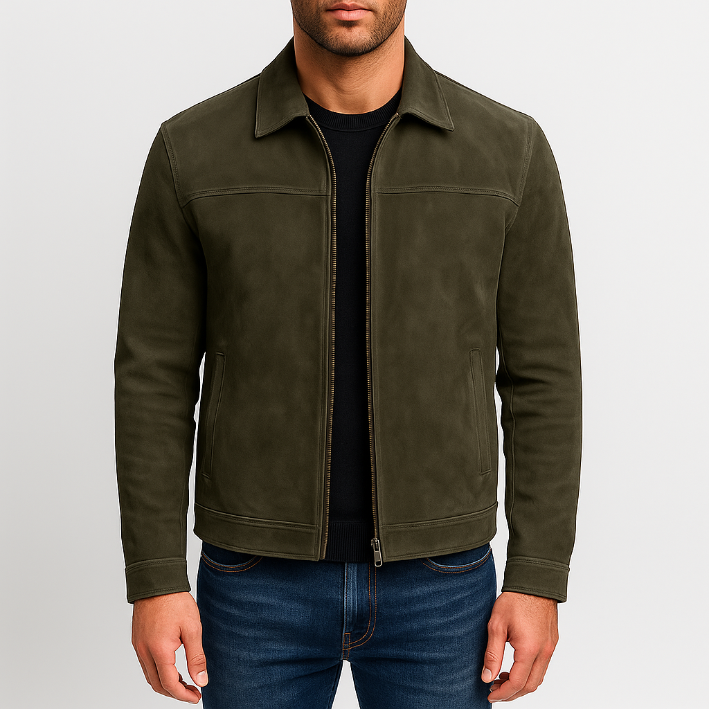 LUXEOUTFIT | Smooth leather zip jacket 1