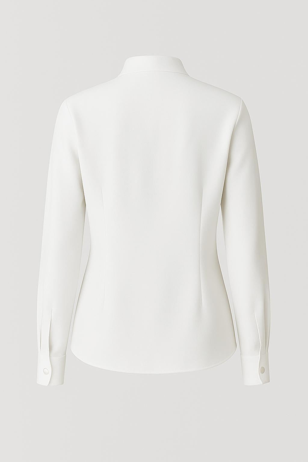 Minimalist Blouse – Stand Collar – Hidden Button Closure | Yvonne Eclat