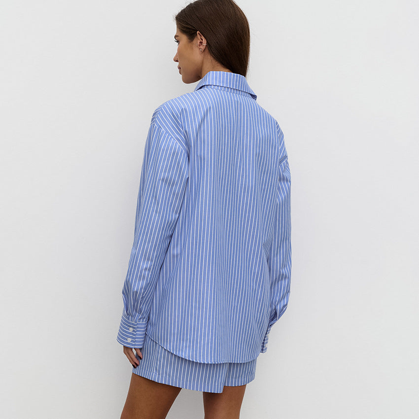 Ensemble coordonné en coton rayé pour femme – Tenue d'été décontractée