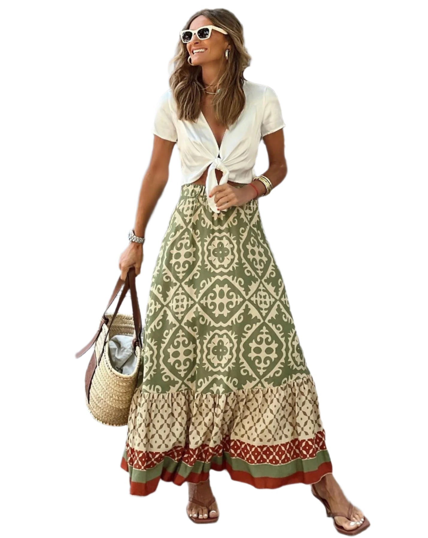 Bohemian long skirt for women – printed, loose and elegant summer style