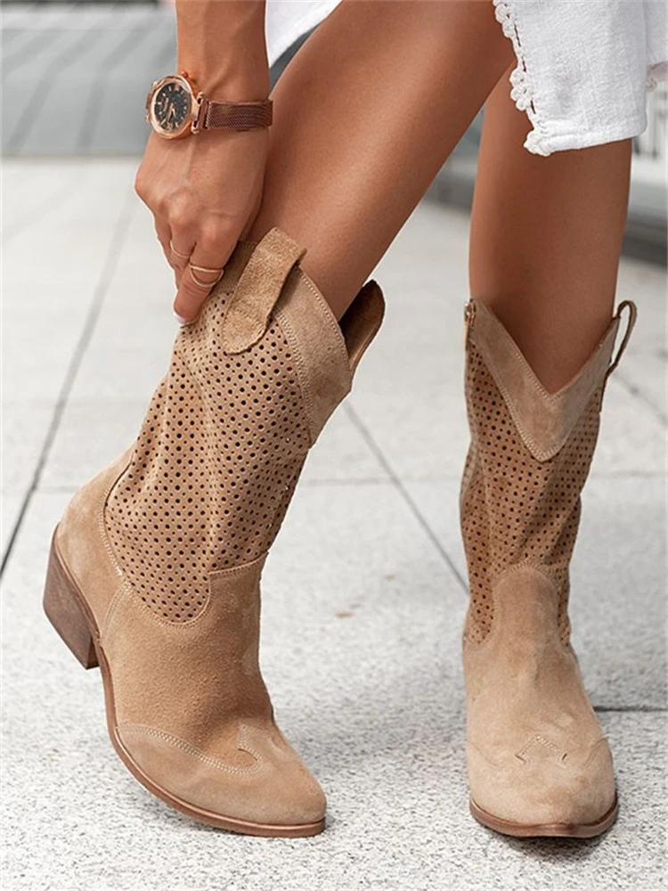 Daphnée – Belles bottes de cowboy respirantes pour femmes, idéales pour un style décontracté et tendance