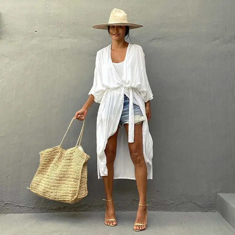 Bohemian beach swimsuit cover-up for women - summer beach shawl