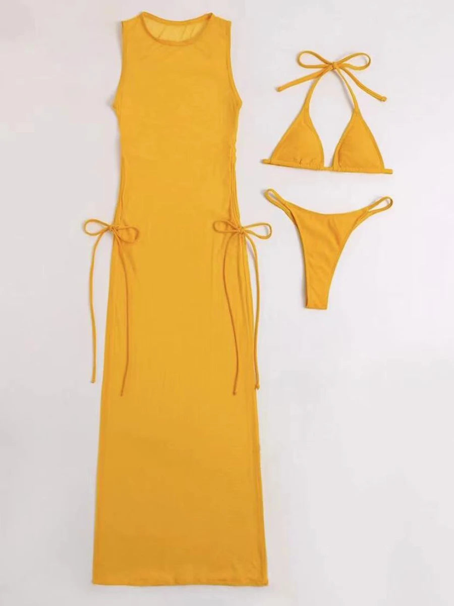 Beach swimsuit cover-up long light and transparent dress for women