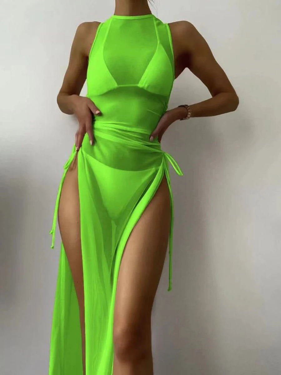 Beach swimsuit cover-up long light and transparent dress for women