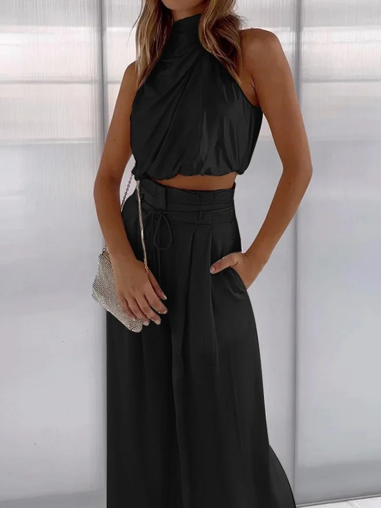 Ensemble sans manches pour femme – Tenue d'été chic et stylée