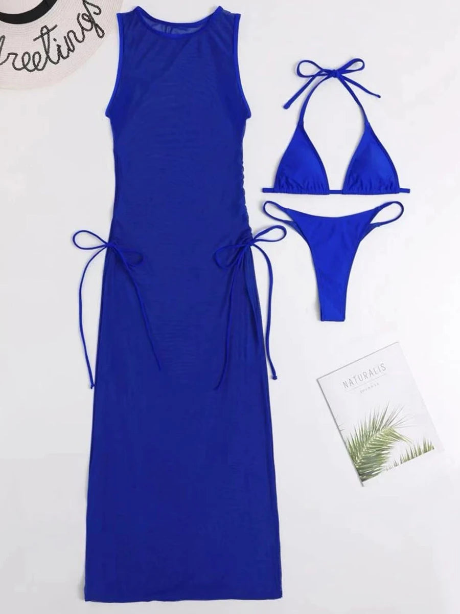 Beach swimsuit cover-up long light and transparent dress for women