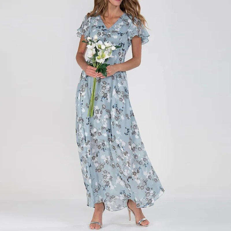 Long and elegant garden dress for women - light and flowing for summer