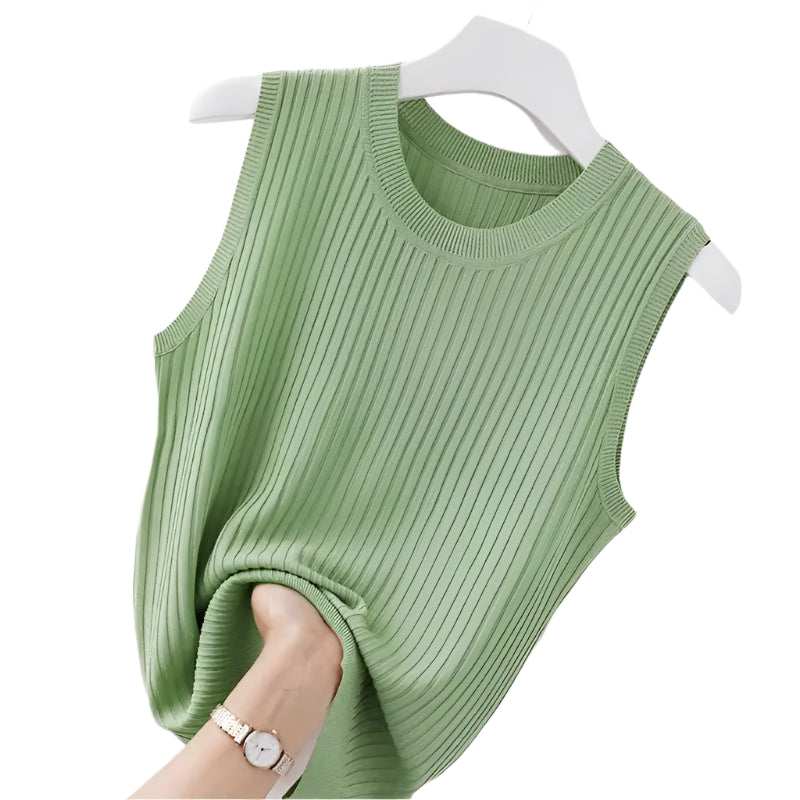Ribbed Knit Sleeveless Tank Tops for Women - Casual Summer Outfit