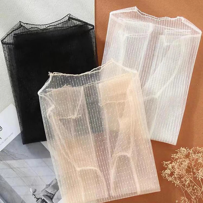 Chic transparent knit top for women – long sleeve style