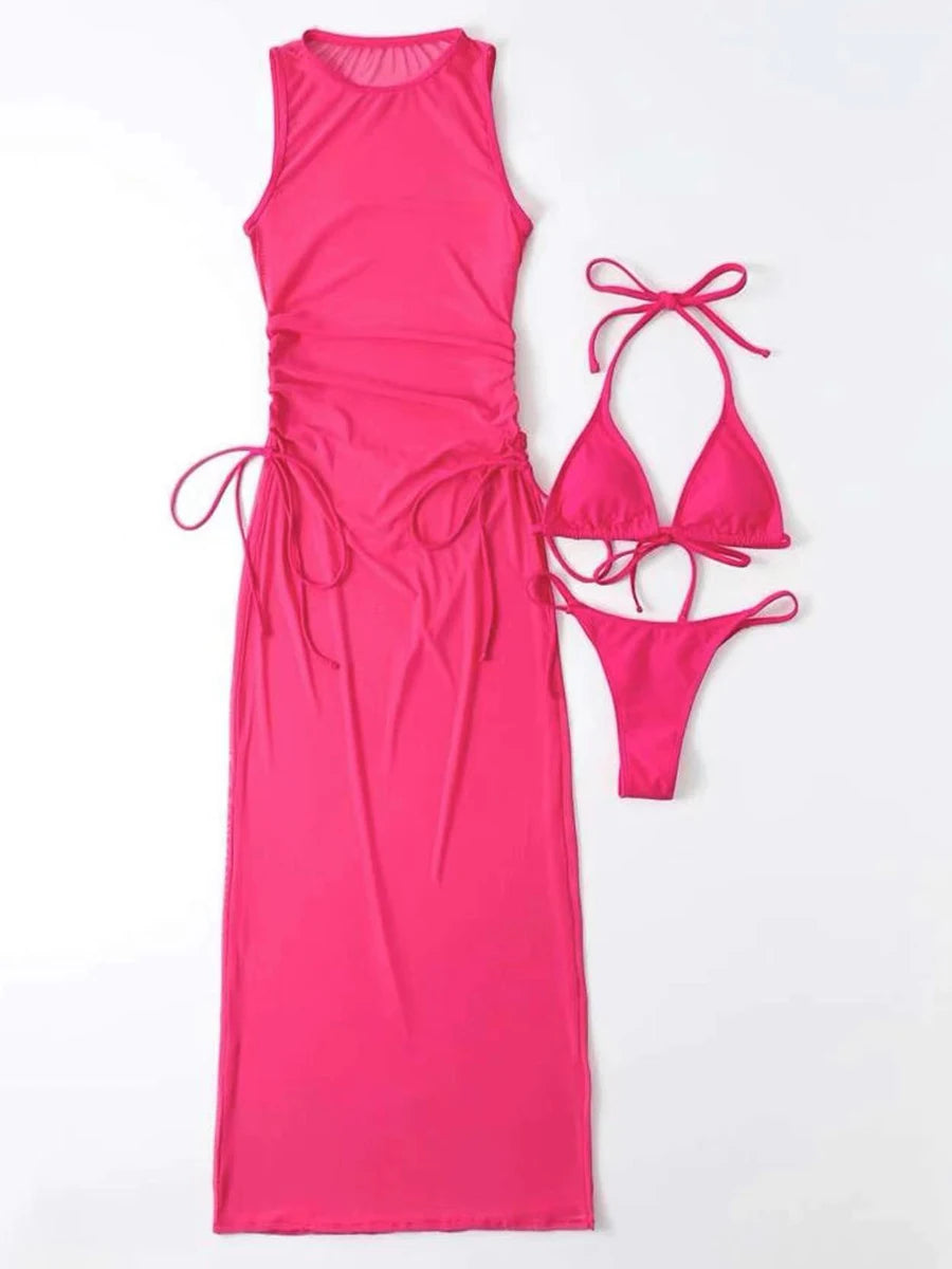 Beach swimsuit cover-up long light and transparent dress for women