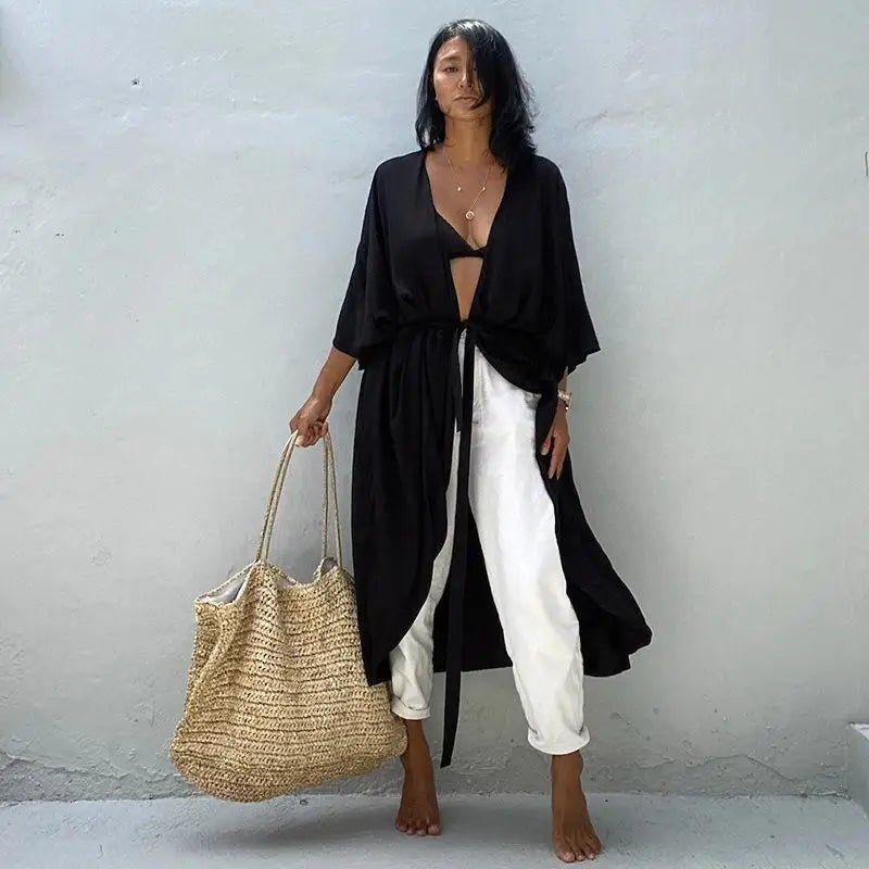 Bohemian beach swimsuit cover-up for women - summer beach shawl