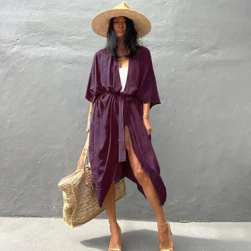 Bohemian beach swimsuit cover-up for women - summer beach shawl