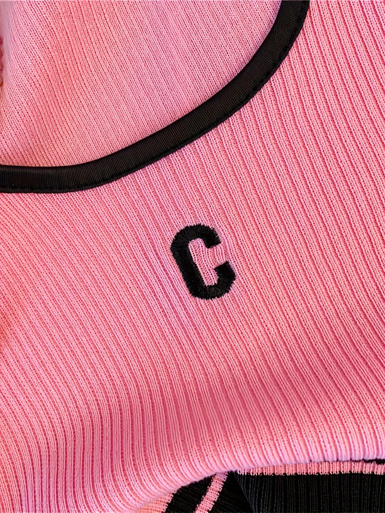 Casual ribbed knit letter print tank tops for women