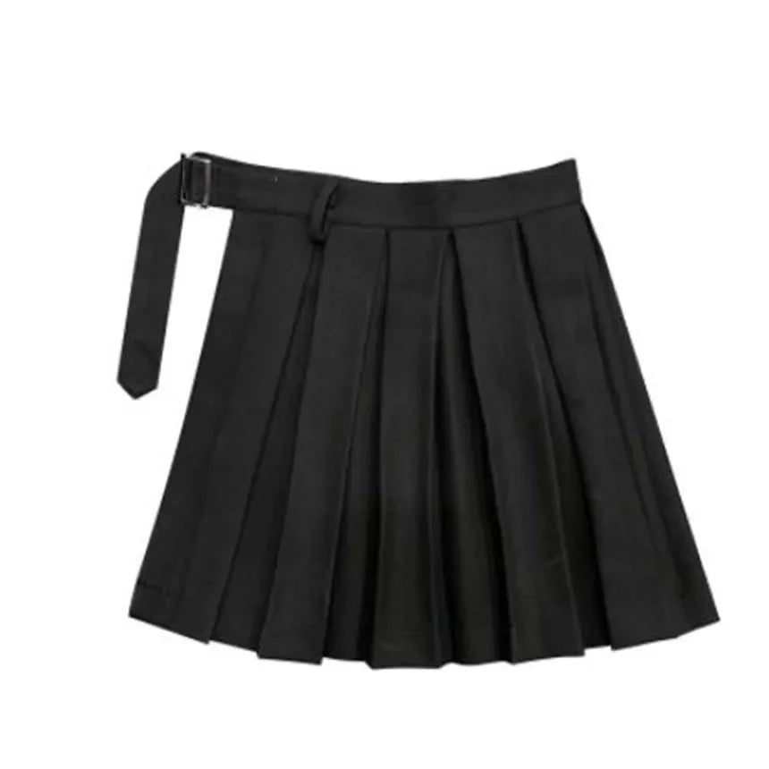 Jupe portefeuille asymétrique à carreaux de style gothique pour femmes