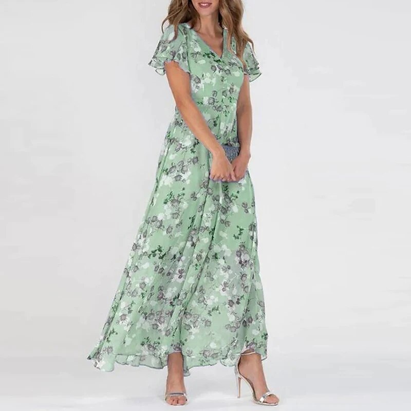 Long and elegant garden dress for women - light and flowing for summer
