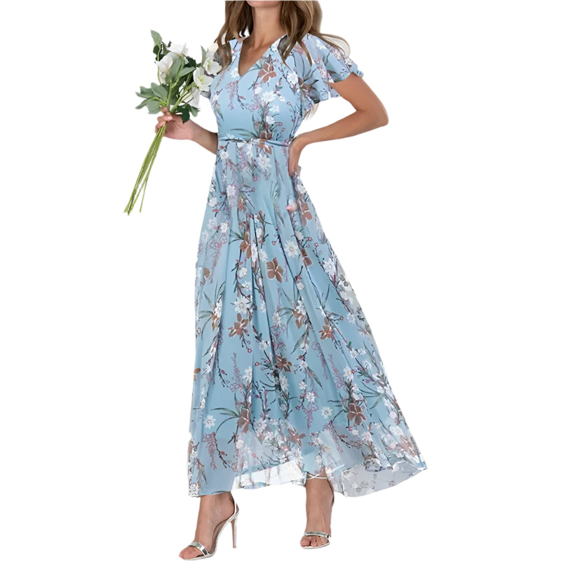 Long and elegant garden dress for women - light and flowing for summer