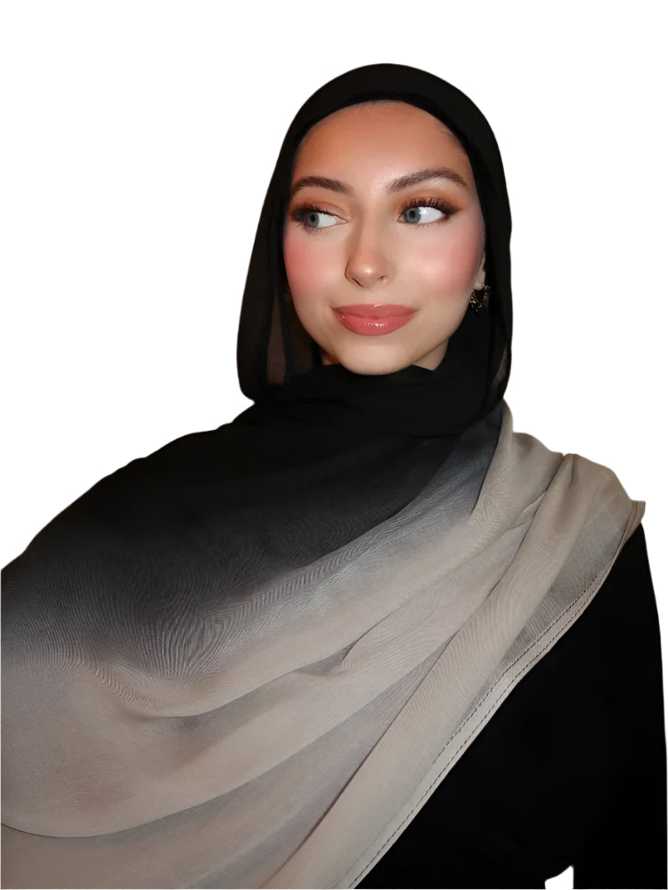 Foulard hijab en rayonne modal dégradé de qualité supérieure pour femme