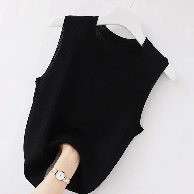 Ribbed Knit Sleeveless Tank Tops for Women - Casual Summer Outfit