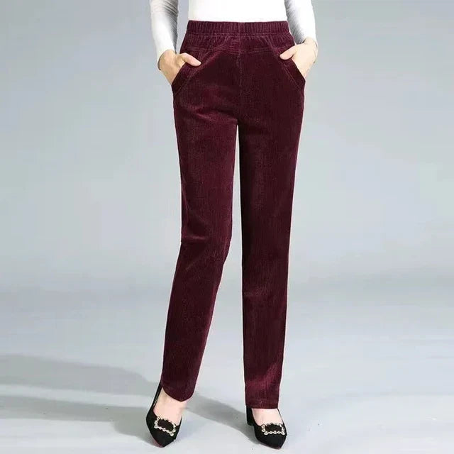 Sabra - Pantalon en velours côtelé, alliant confort et élégance pour un style décontracté et tendance