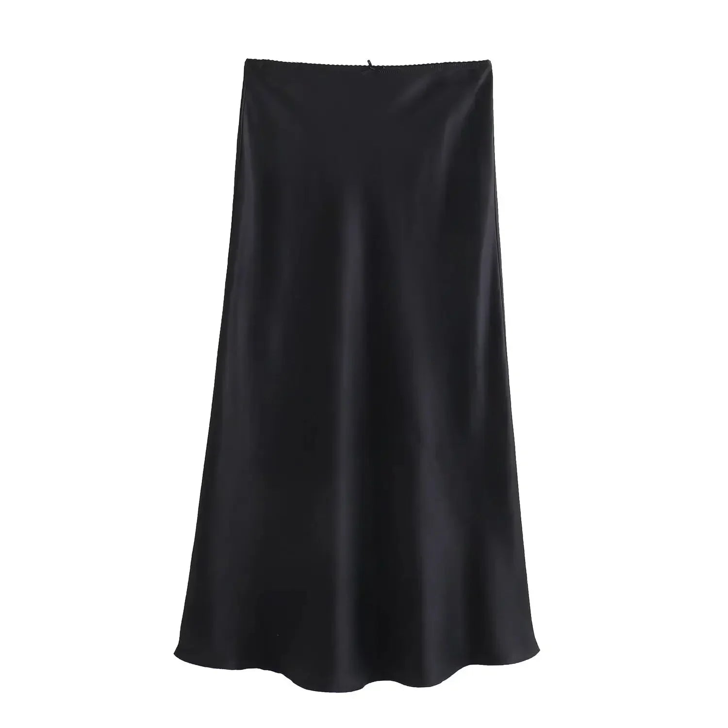 Long satin skirt for women – high waist, straight and elegant