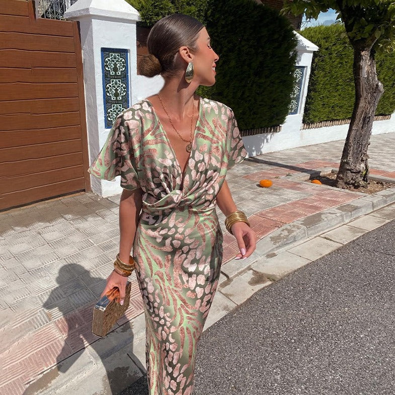 Robe en soie sophistiquée – Tenue de soirée élégante pour femme