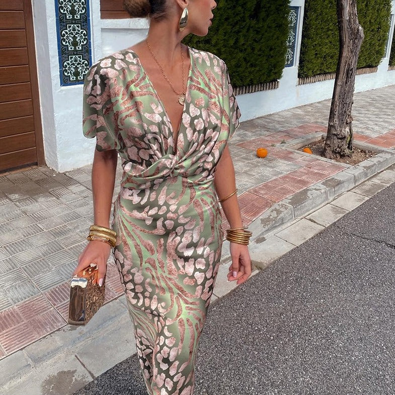 Robe en soie sophistiquée – Tenue de soirée élégante pour femme