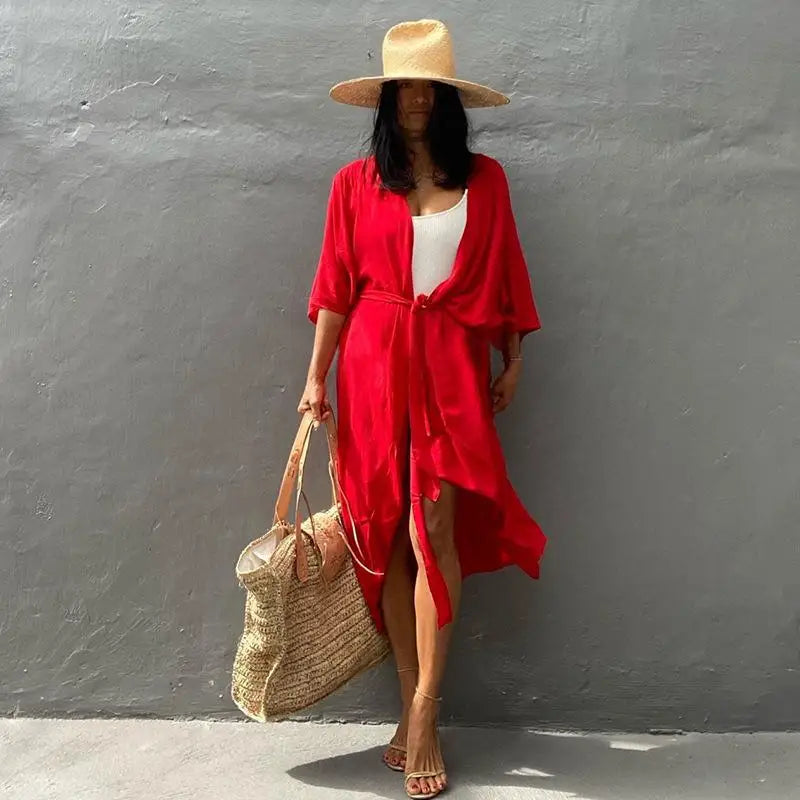 Bohemian beach swimsuit cover-up for women - summer beach shawl