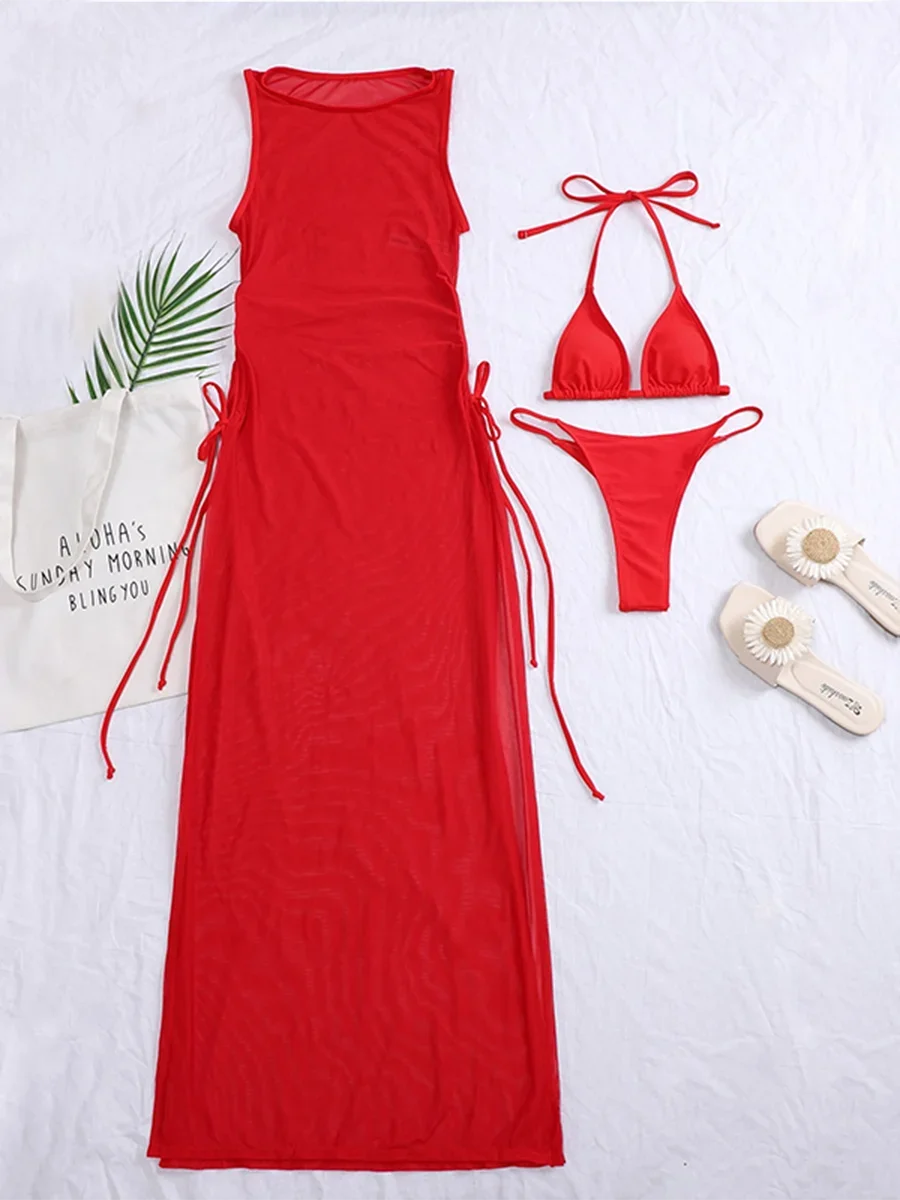 Beach swimsuit cover-up long light and transparent dress for women