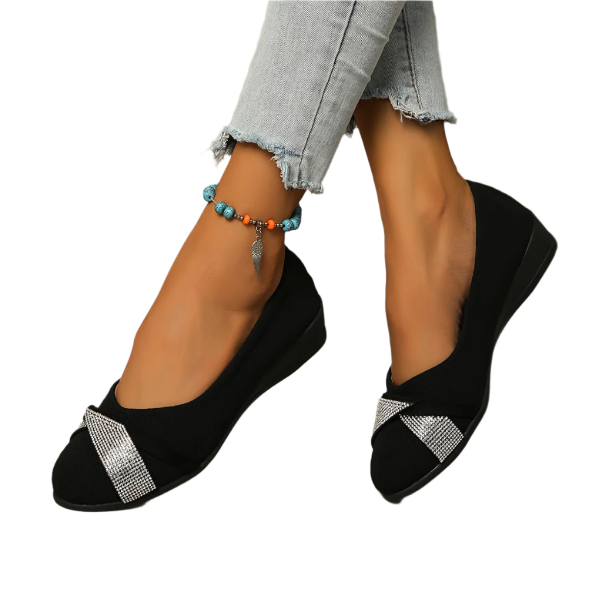 Elegant and comfortable ballerinas with sparkling details for women