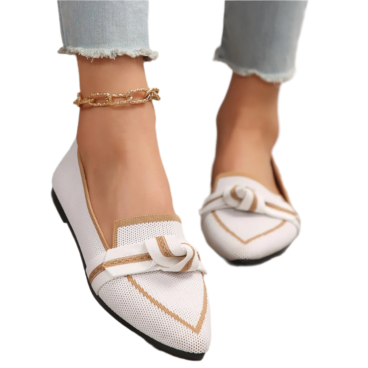 Elegant ballerinas with breathable comfort and bow detail for women