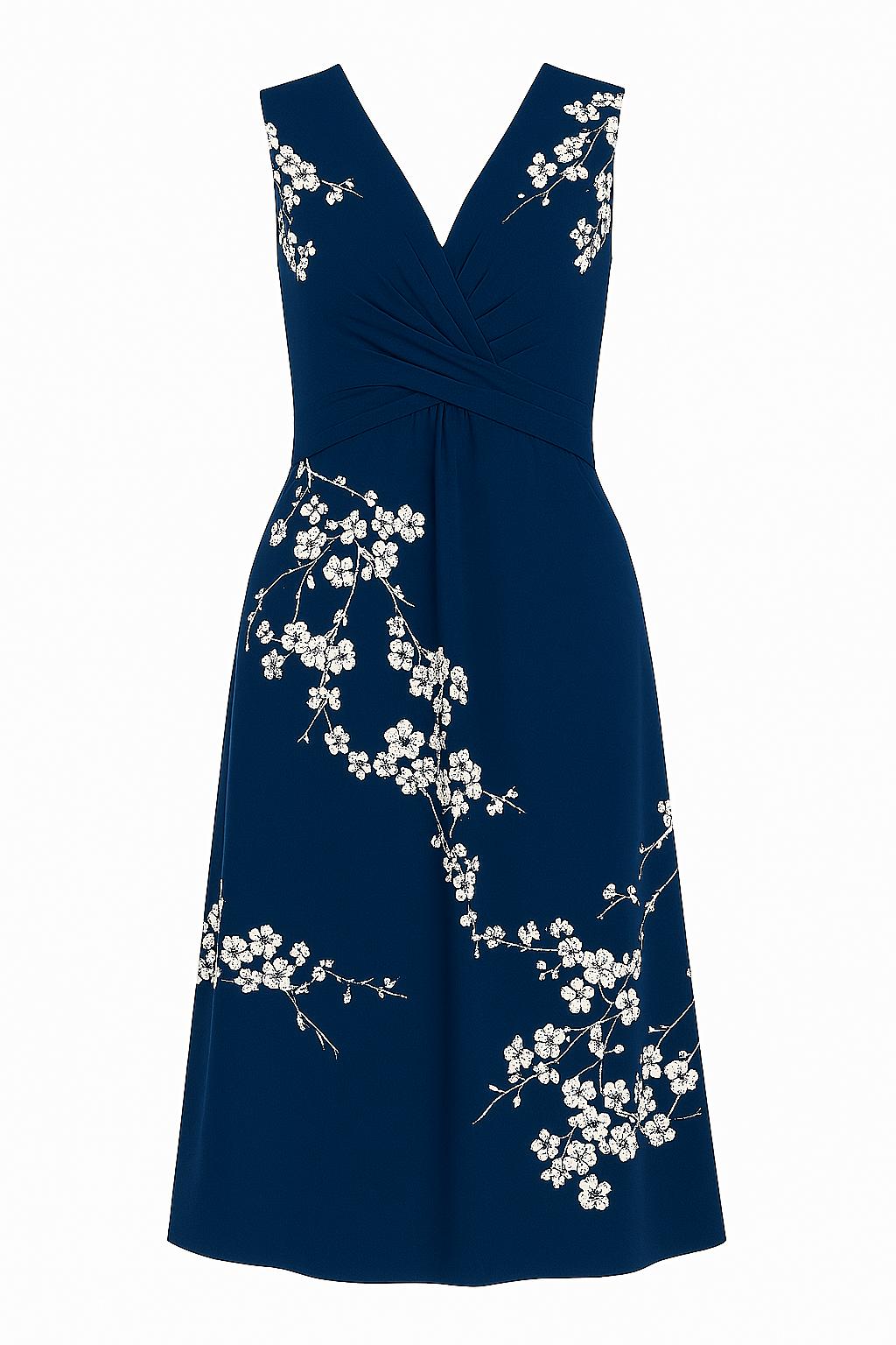 Tanzanix | Floral Print Tank Top – Wrap V-Neckline – Fitted Waist-Tanzanix