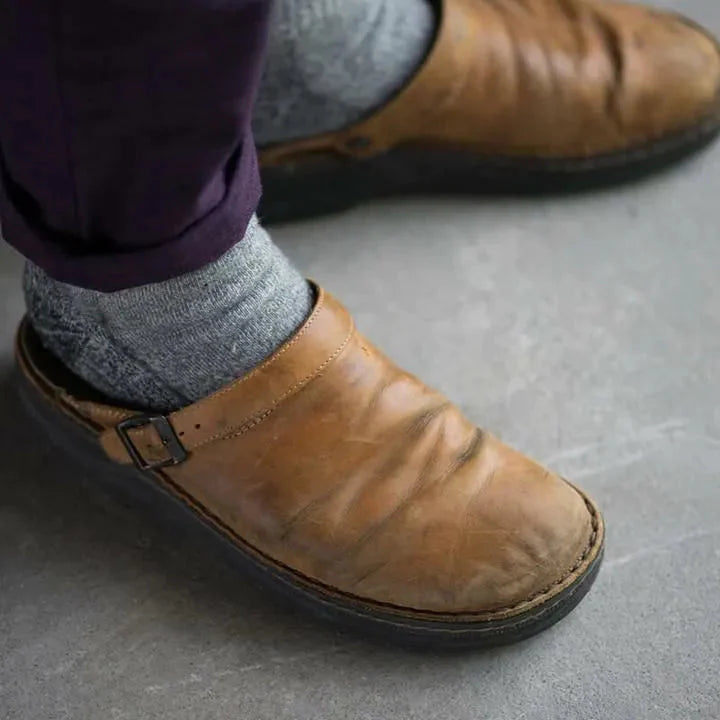 Tijmen Chaussons en cuir souple pour hommes