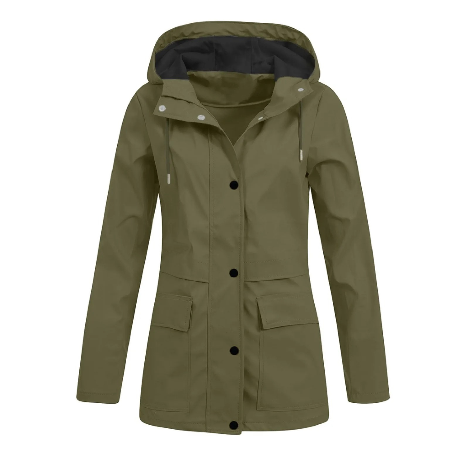 Veste d'été longue imperméable à capuche simple et slim