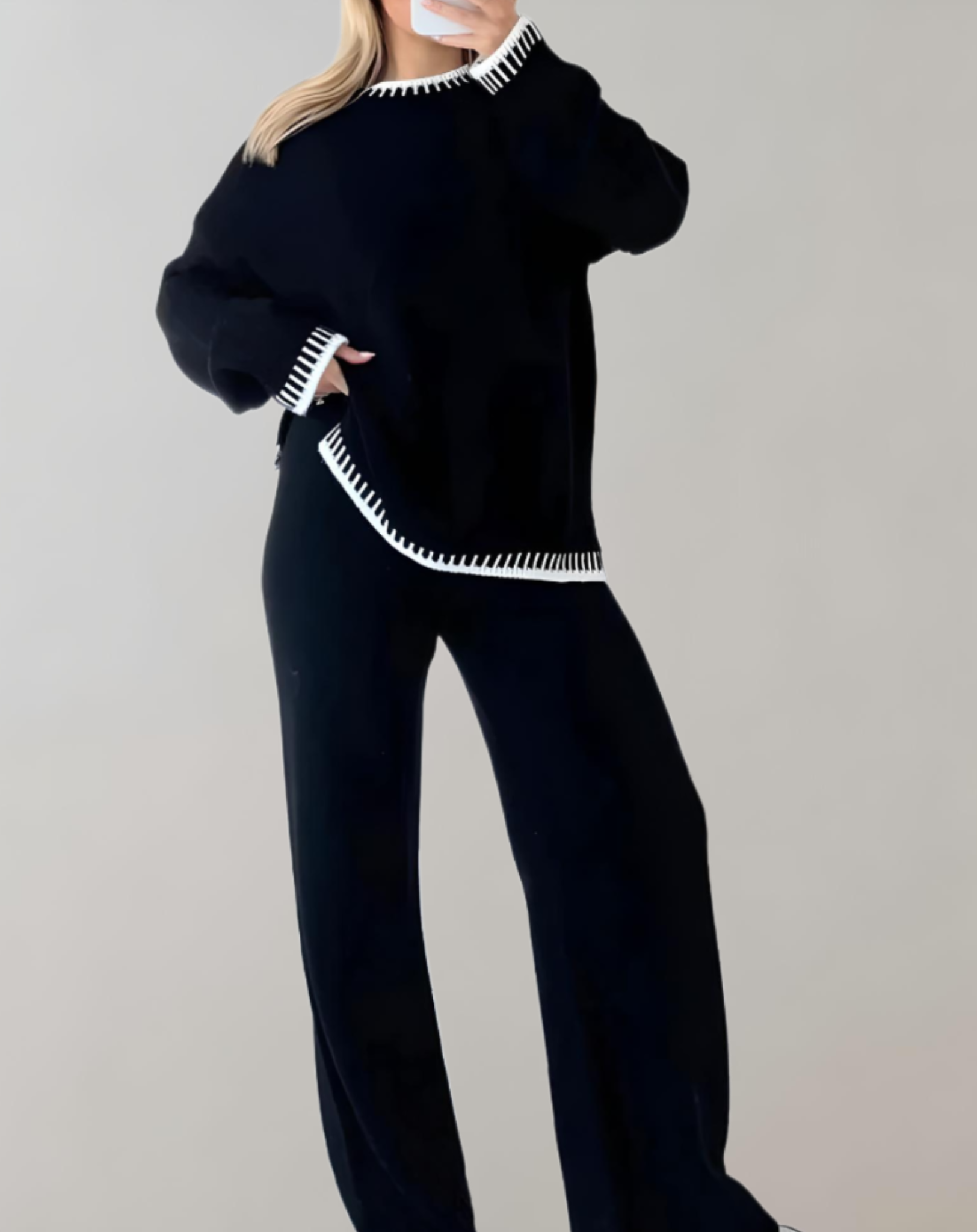 Louisa – Ensemble deux pièces avec haut en tricot et pantalon large