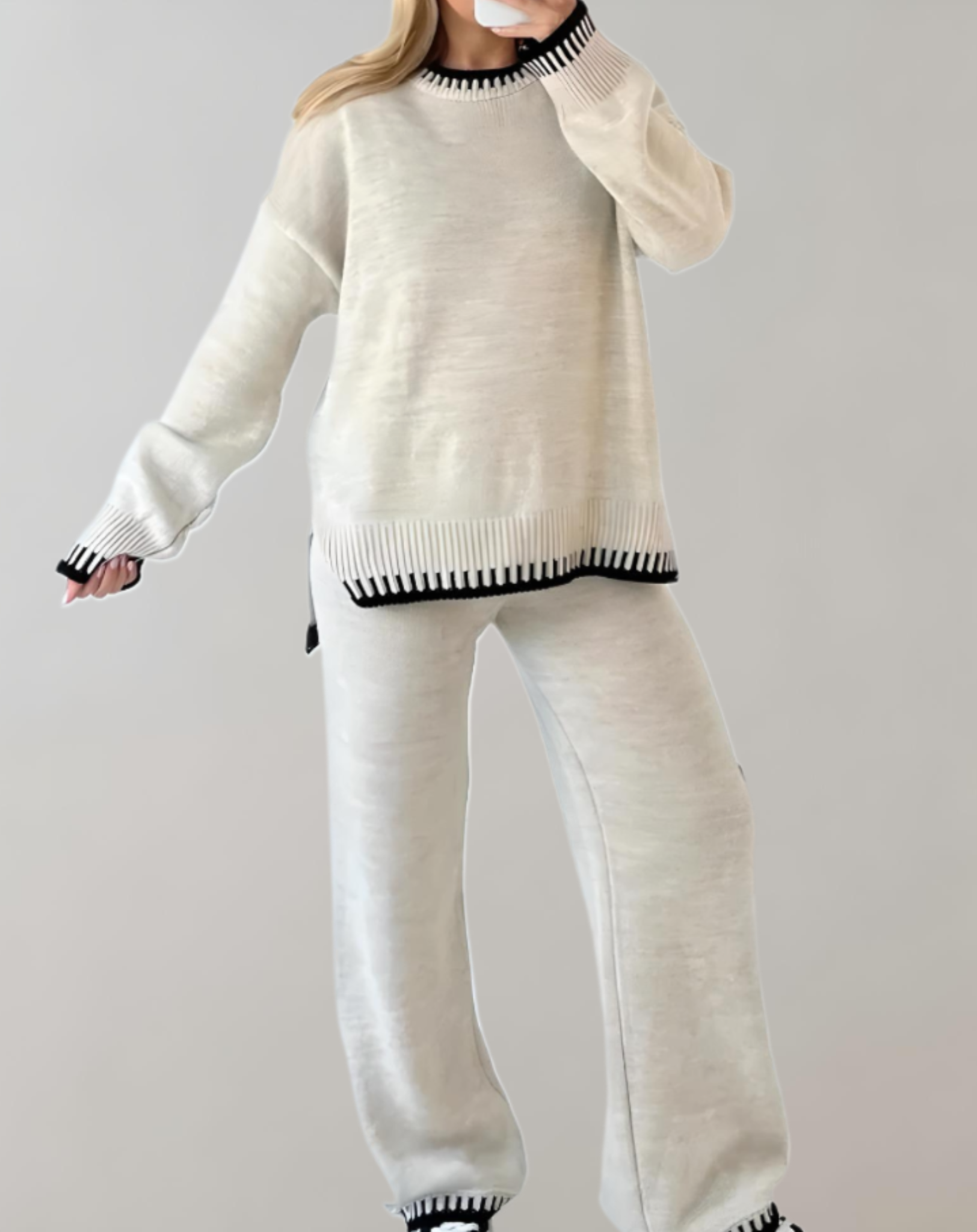 Louisa – Ensemble deux pièces avec haut en tricot et pantalon large