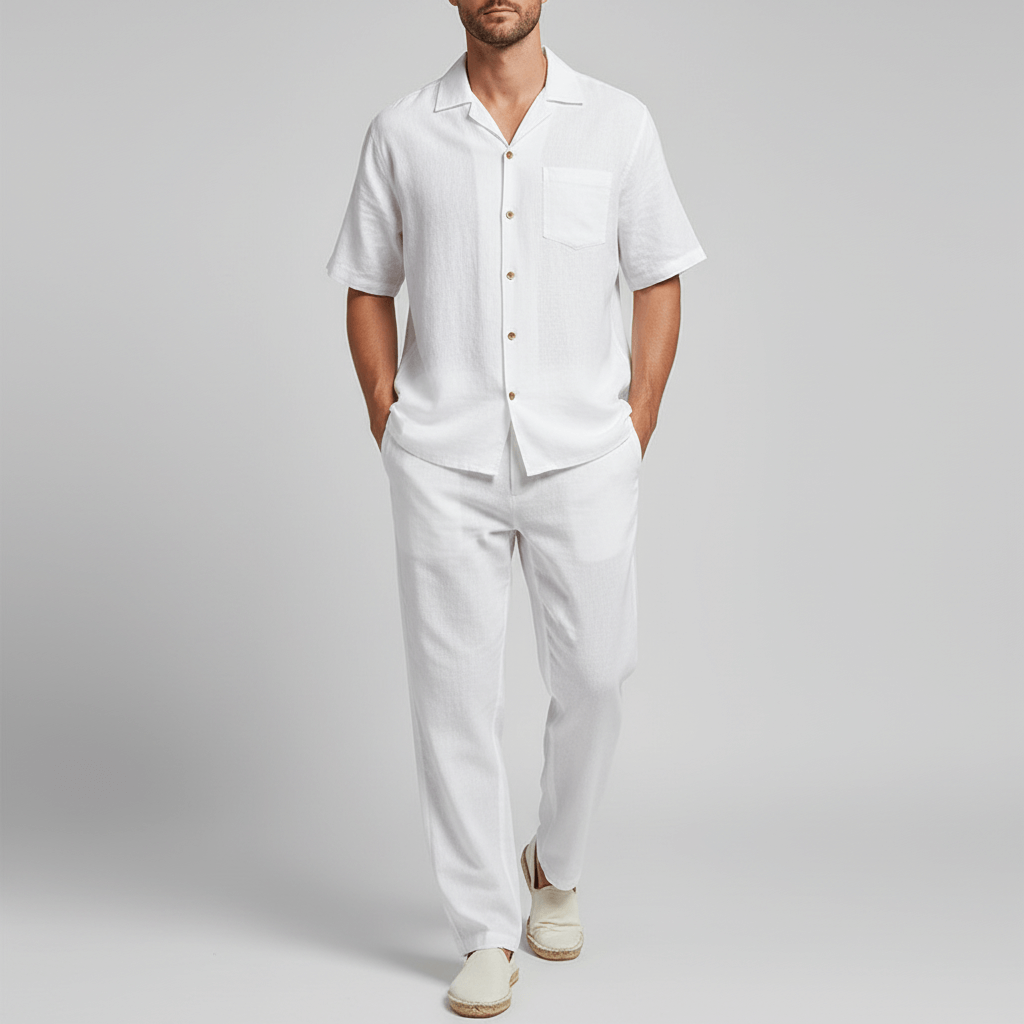 Yvonne | Breathable linen beach two-piece set