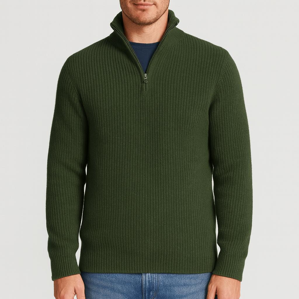 Yvonne | Cashmere sweater with half-zip zipper