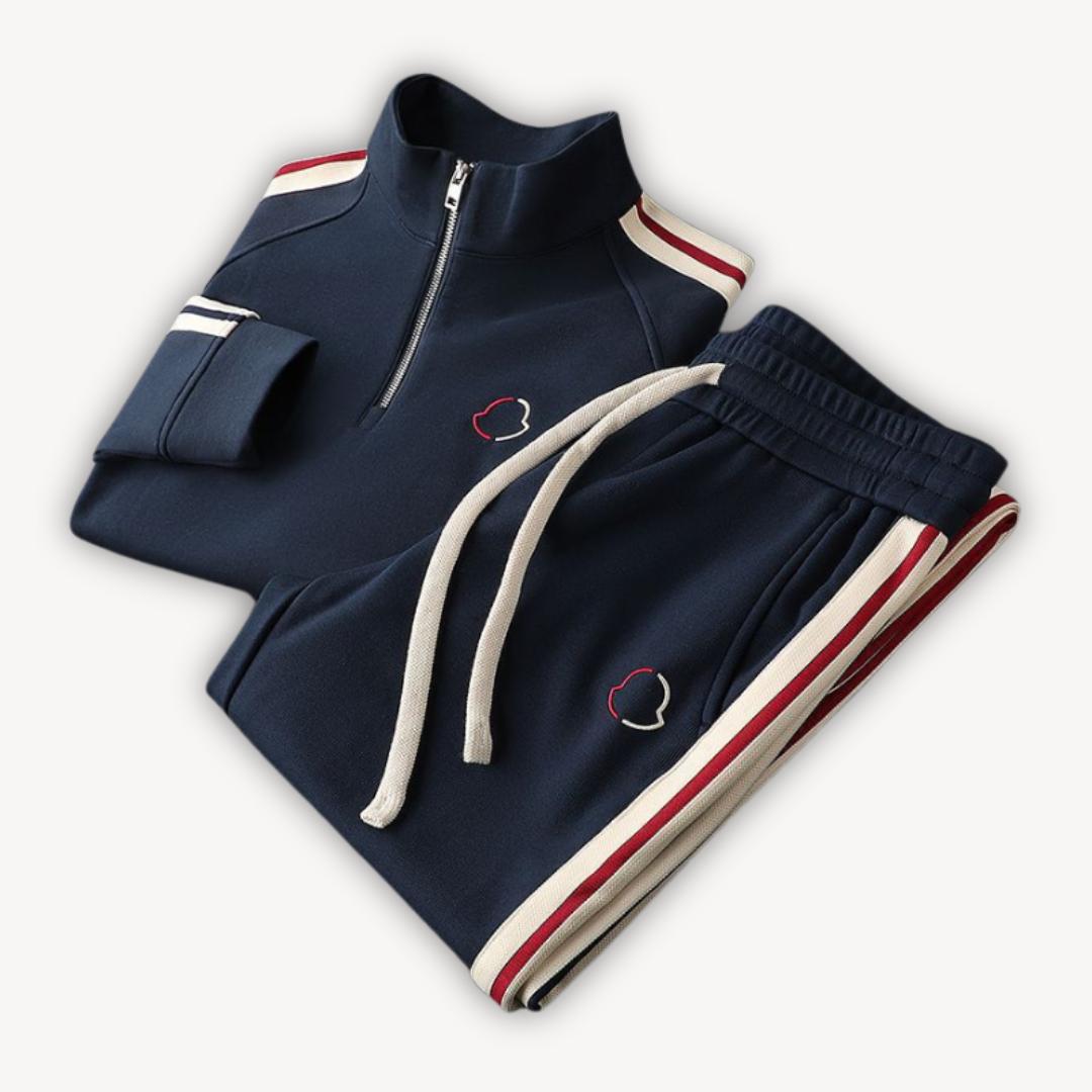 Yvonne | Cotton blend tracksuit with half-zip top