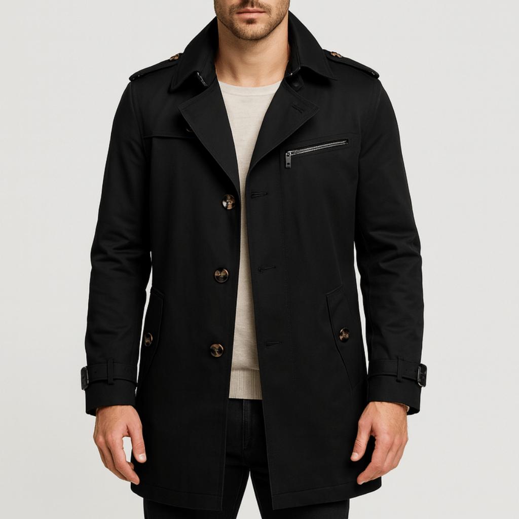 Yvonne | Cotton trench coat with high neck