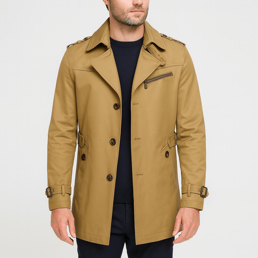 Yvonne | Cotton trench coat with high neck